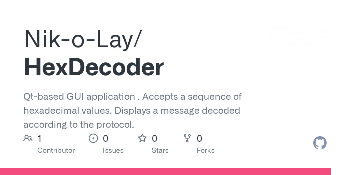 GitHub NikoLay/HexDecoder Qtbased GUI application . Accepts a