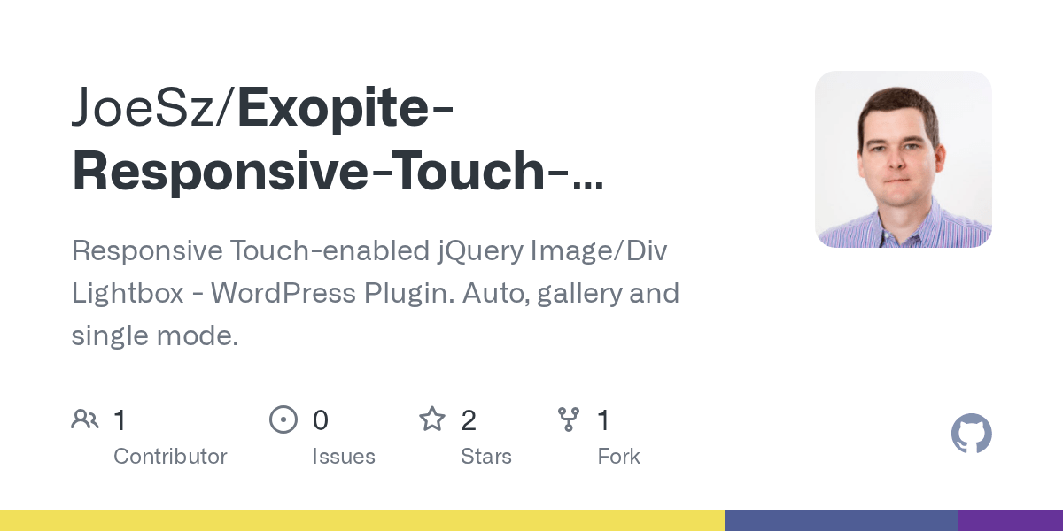 GitHub JoeSz/ExopiteResponsiveTouchEnabledLightboxWordPress