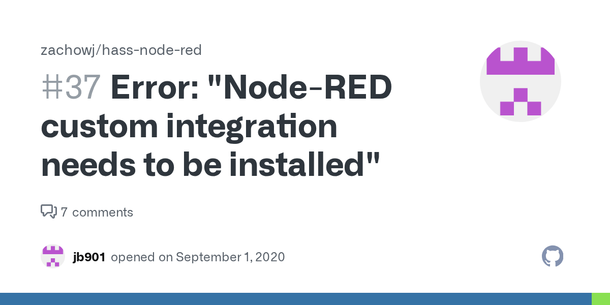 Error "NodeRED custom integration needs to be installed" · Issue 37