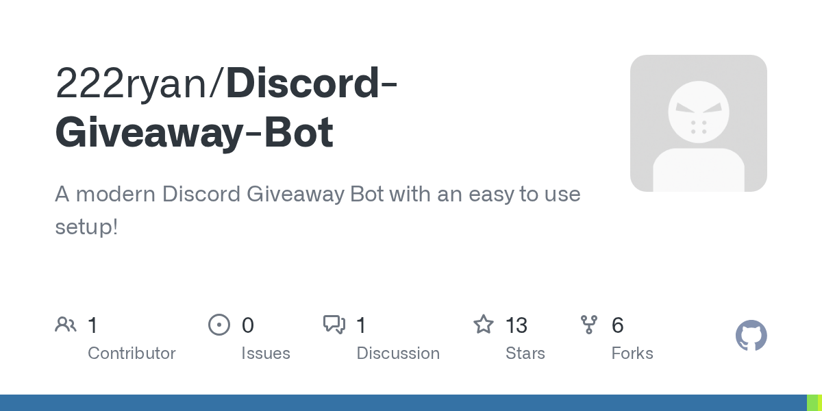 GitHub KumosLab/DiscordGiveawayBot A modern Discord Giveaway Bot