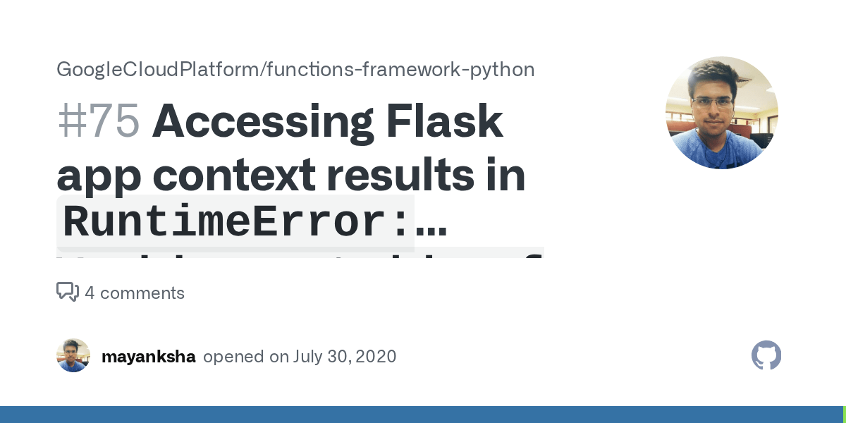 Accessing Flask app context results in `RuntimeError Working outside