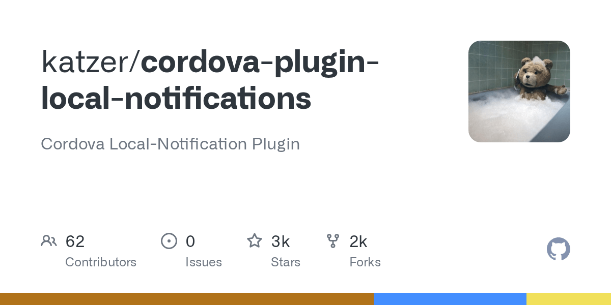GitHub katzer/cordovapluginlocalnotifications Cordova LocalNotification Plugin