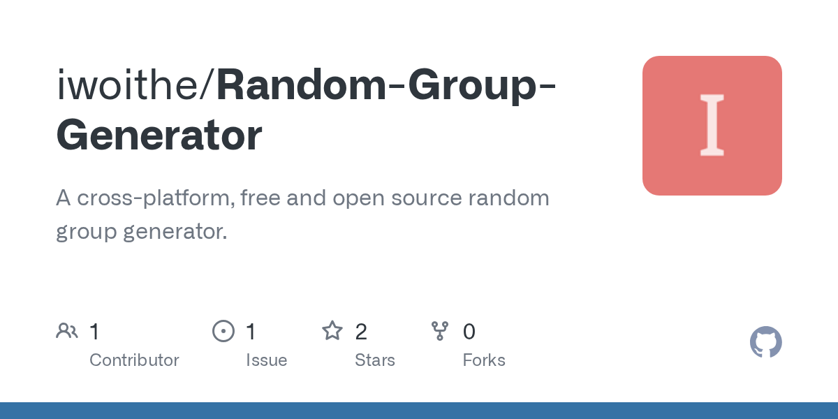 GitHub iwoithe/RandomGroupGenerator A crossplatform, free and