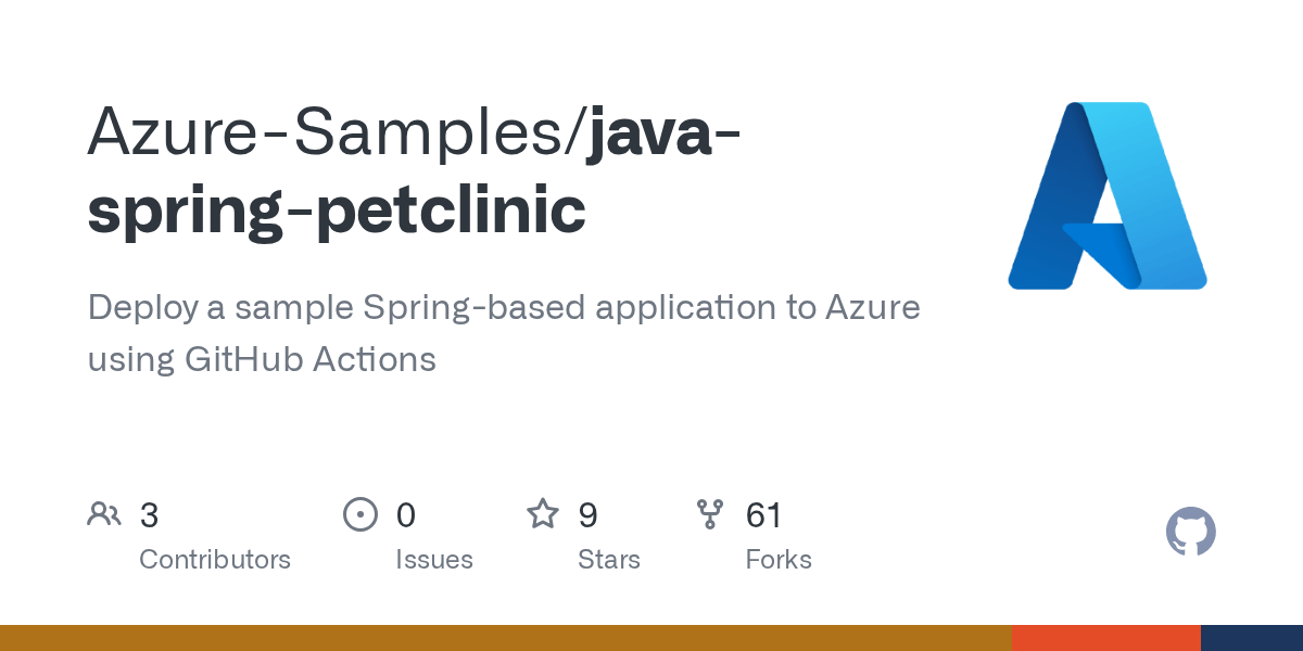 GitHub AzureSamples/javaspringpetclinic Deploy a sample Spring