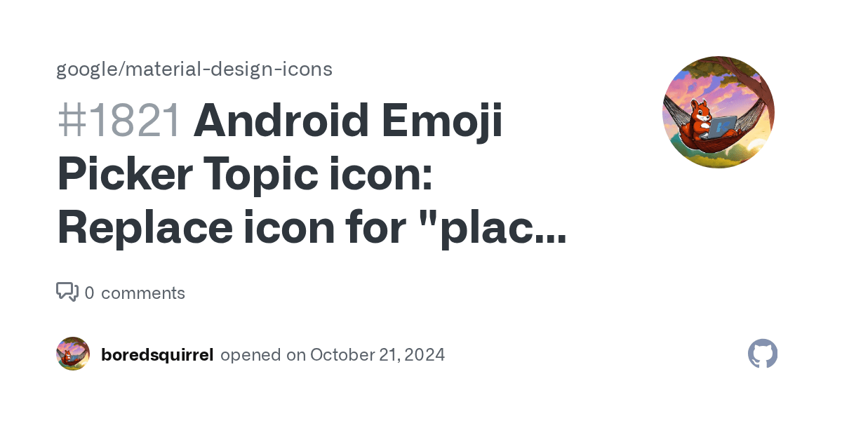 Android Emoji Picker Topic icon Replace icon for "places and