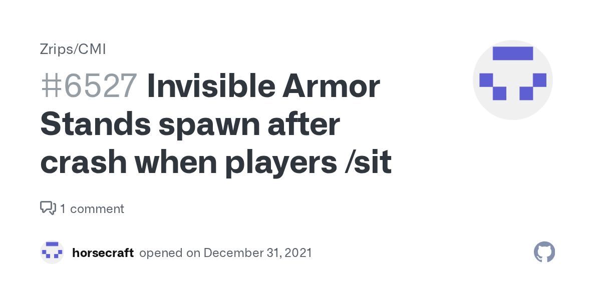 Invisible Armor Stands spawn after crash when players /sit · Issue