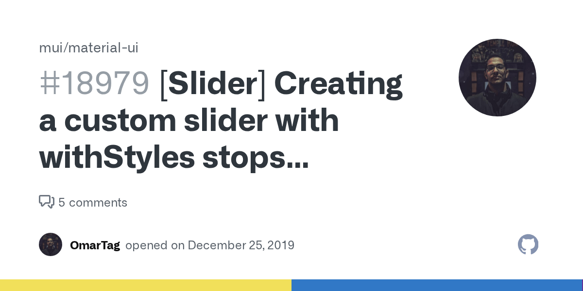 [Slider] Creating a custom slider with withStyles stops dragging
