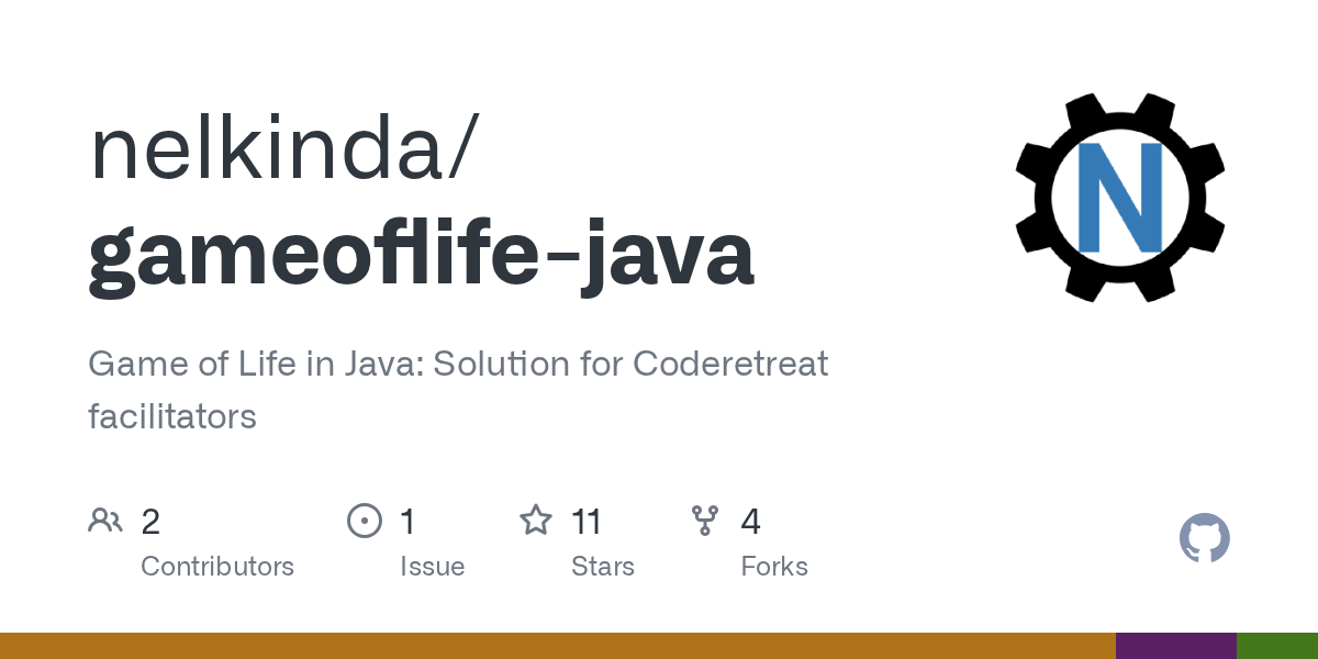 GitHub nelkinda/gameoflifejava Game of Life in Java Solution for