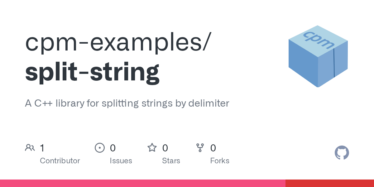 GitHub cpmexamples/splitstring A C++ library for splitting strings