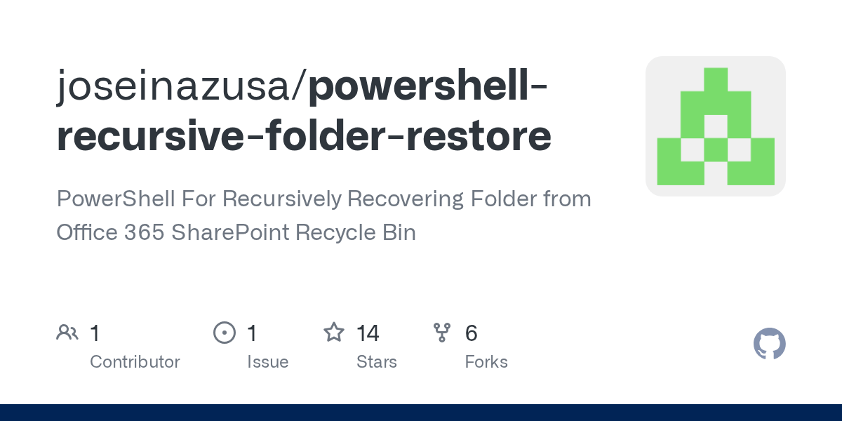 GitHub joseinazusa/powershellrecursivefolderrestore PowerShell