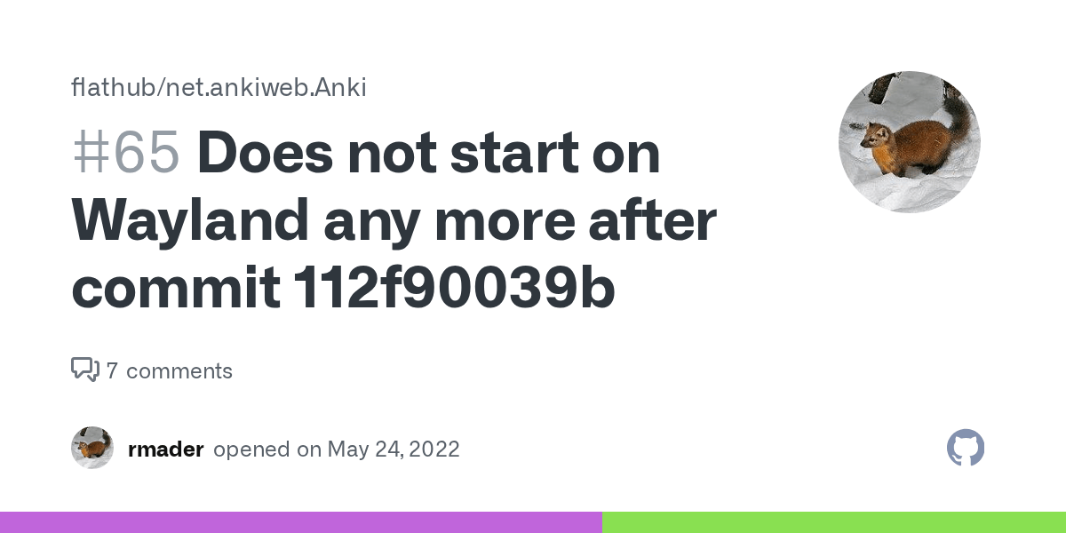 Does not start on Wayland any more after commit 112f90039b · Issue 65