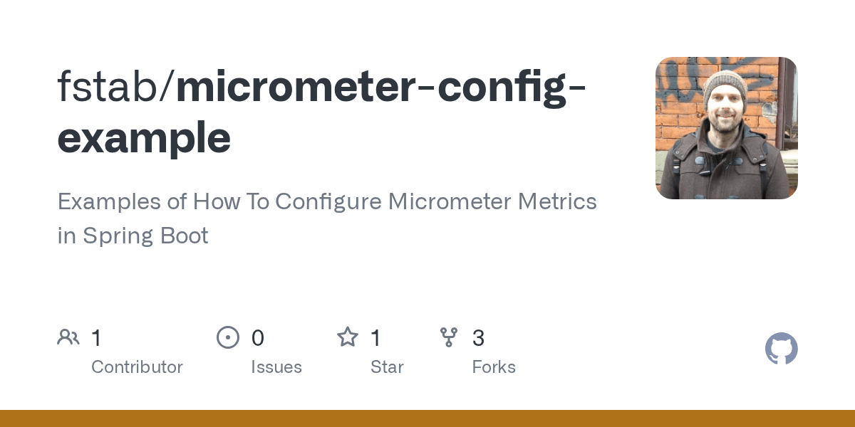 GitHub fstab/micrometerconfigexample Examples of How To Configure Micrometer Metrics in