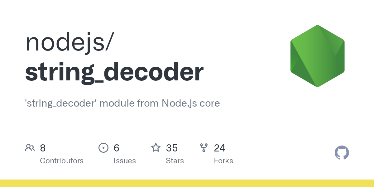GitHub nodejs/string_decoder 'string_decoder' module from Node.js core