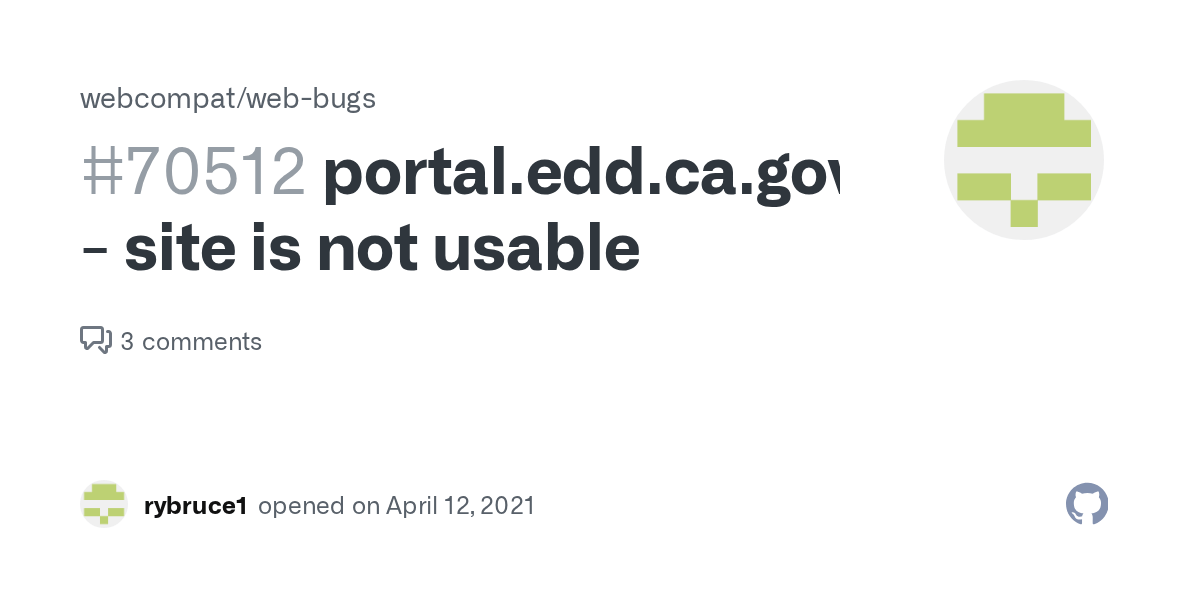 portal.edd.ca.gov site is not usable · Issue 70512 ·