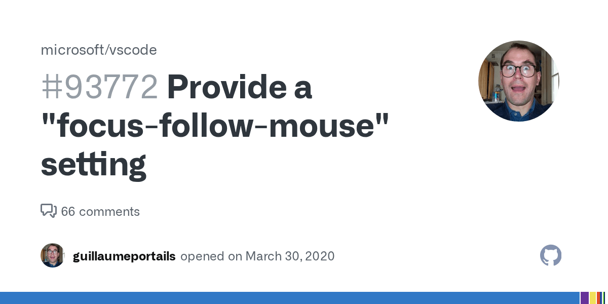 Provide a "focusfollowmouse" setting · Issue 93772 · microsoft