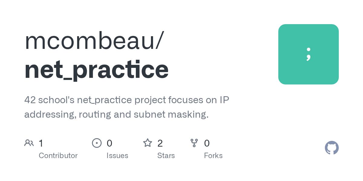GitHub 42 school's net_practice project