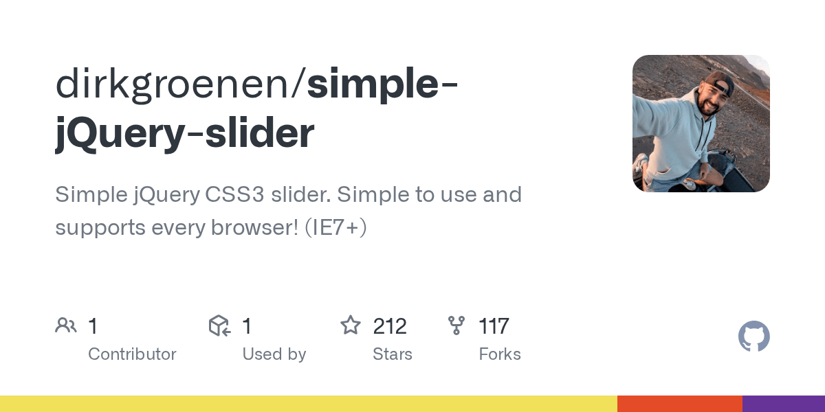 GitHub dirkgroenen/simplejQueryslider Simple jQuery CSS3 slider