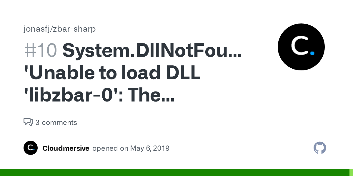 System.DllNotFoundException 'Unable to load DLL 'libzbar0' The specified module could not be