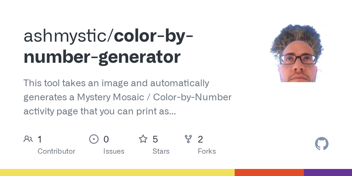 GitHub ashmystic/colorbynumbergenerator This tool takes an image