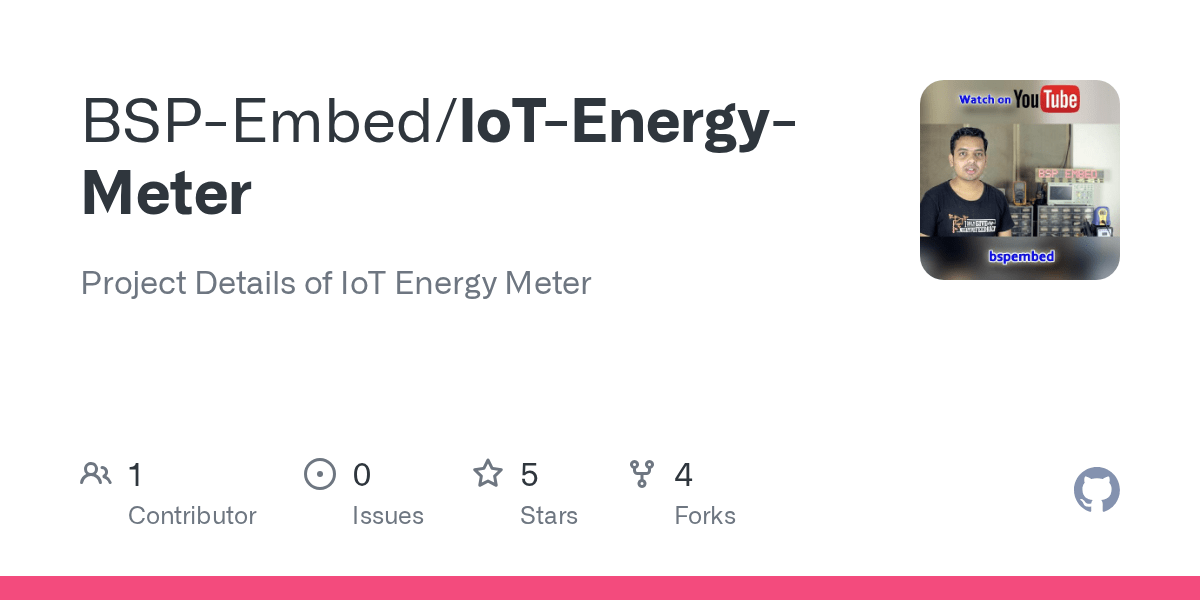 GitHub BSPEmbed/IoTEnergyMeter Project Details of IoT Energy Meter