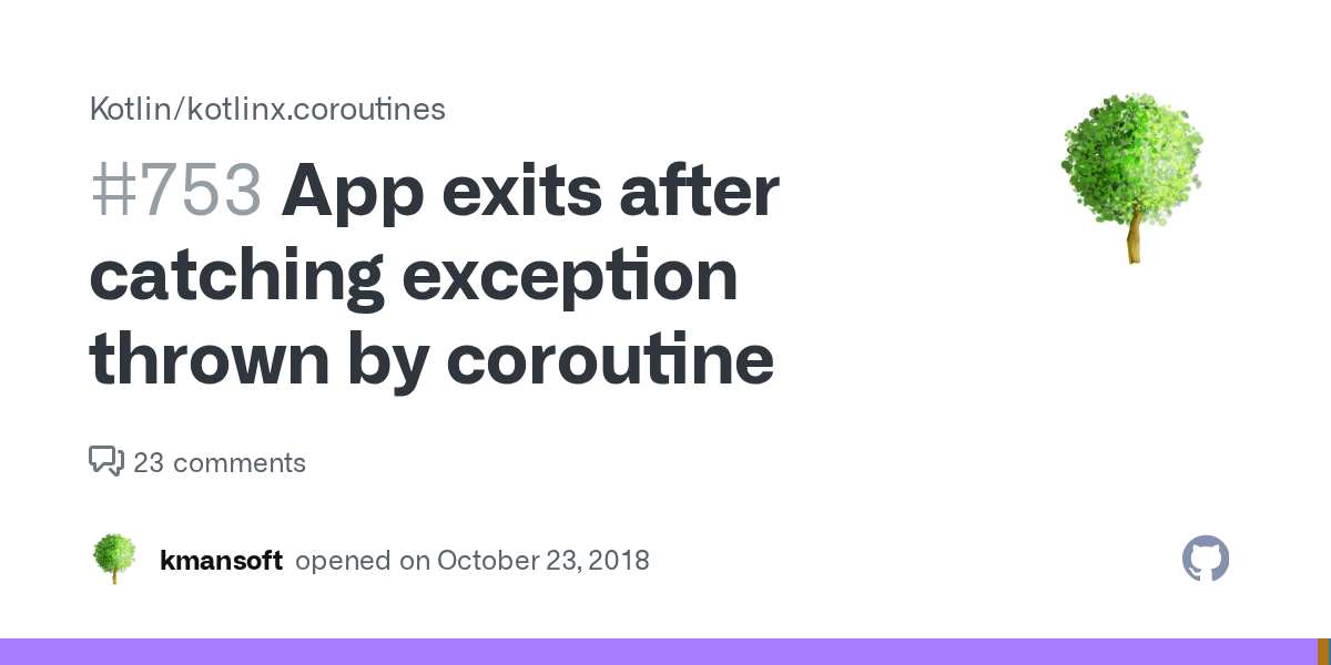 App exits after catching exception thrown by coroutine · Issue 753