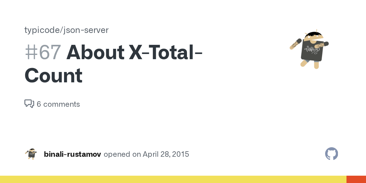 About XTotalCount · Issue 67 · typicode/jsonserver · GitHub