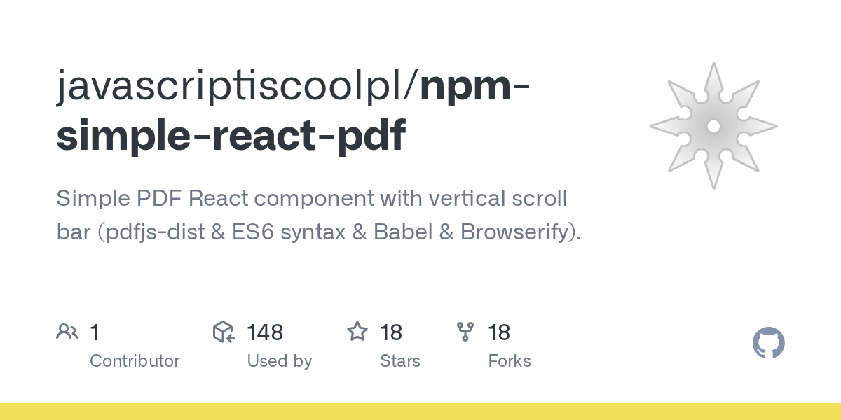 GitHub javascriptiscoolpl/npmsimplereactpdf Simple PDF React