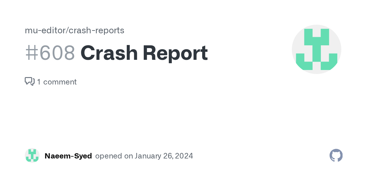 Crash Report · Issue 608 · mueditor/crashreports · GitHub