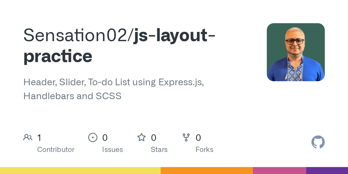 GitHub Sensation02/jslayoutpractice Header, Slider, Todo List
