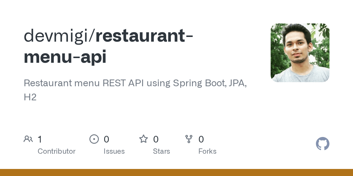 GitHub devmigi/restaurantmenuapi Restaurant menu REST API using