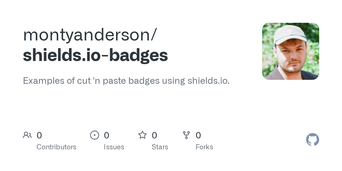 GitHub montyanderson/shields.iobadges Examples of cut 'n paste