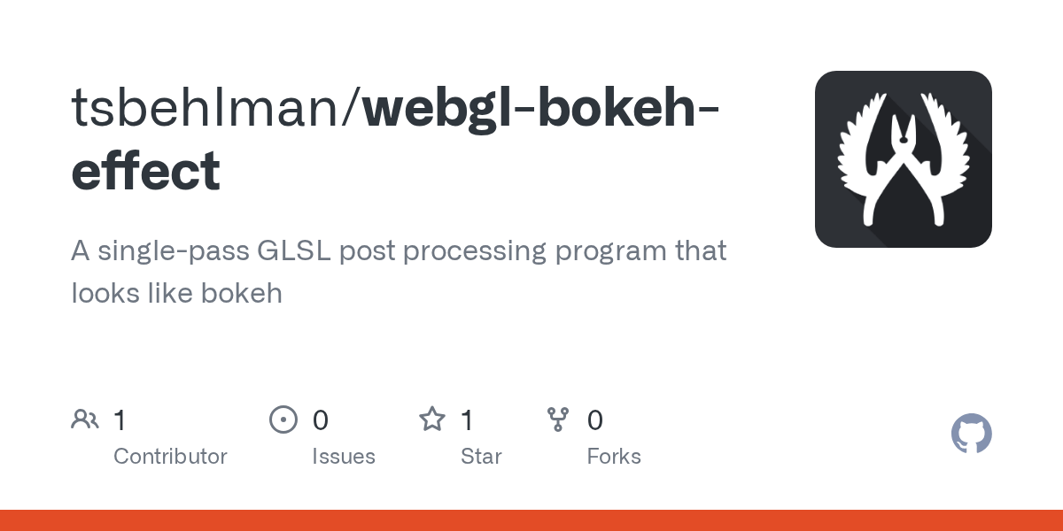 GitHub tsbehlman/webglbokeheffect A singlepass GLSL post processing program that looks