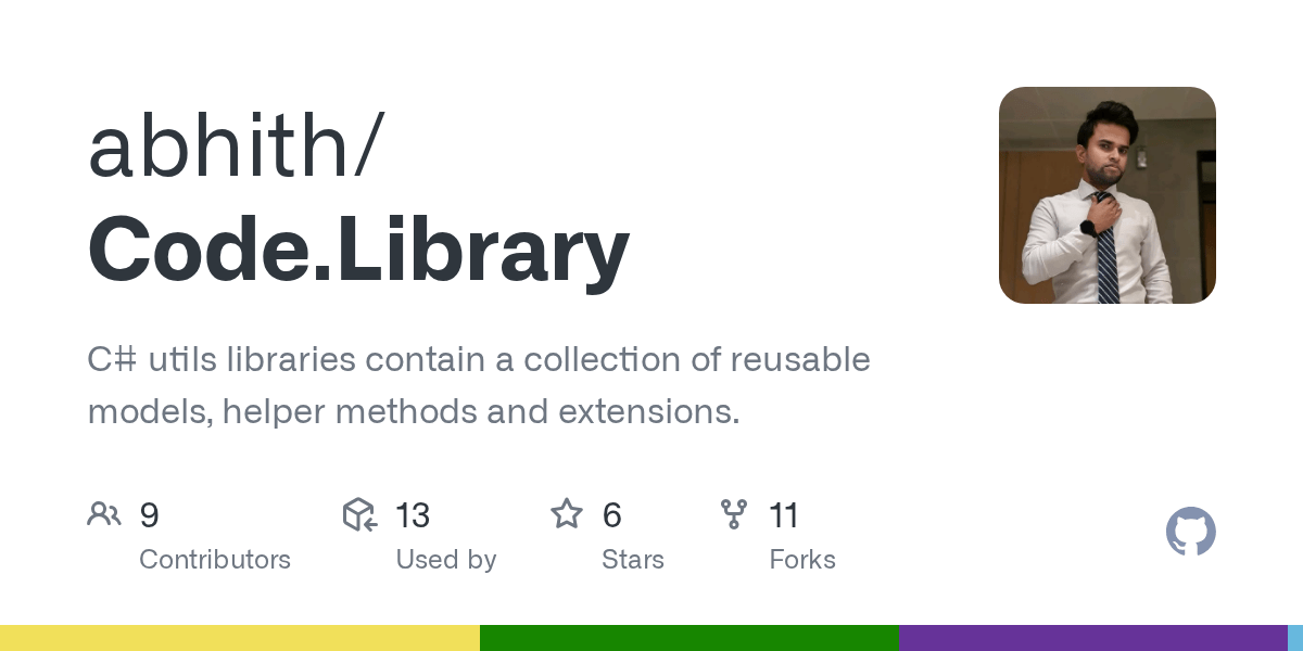 GitHub abhith/Code.Library C utils libraries contain a collection of reusable models, helper