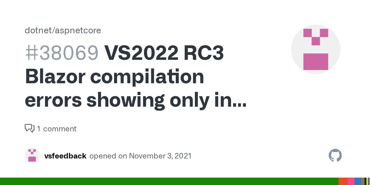 VS2022 RC3 Blazor compilation errors showing only in generated .razor.g