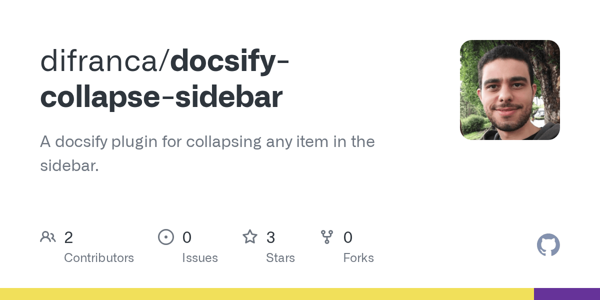 GitHub difranca/docsifycollapsesidebar A docsify plugin for