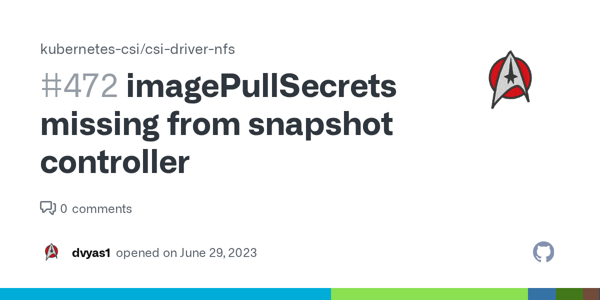imagePullSecrets missing from snapshot controller · Issue 472