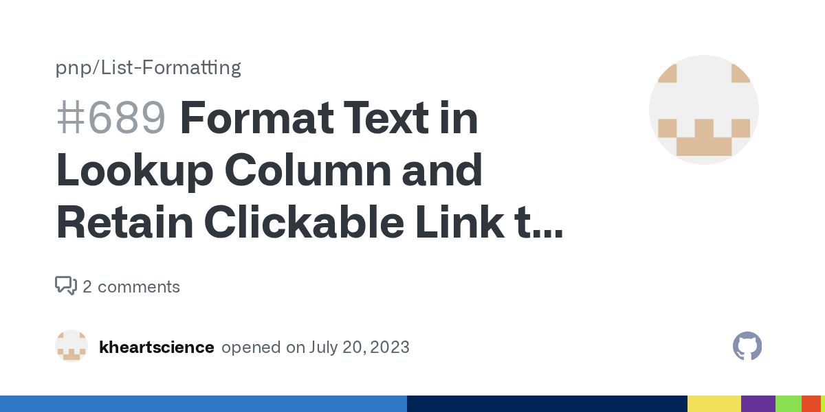 Format Text in Lookup Column and Retain Clickable Link to Source