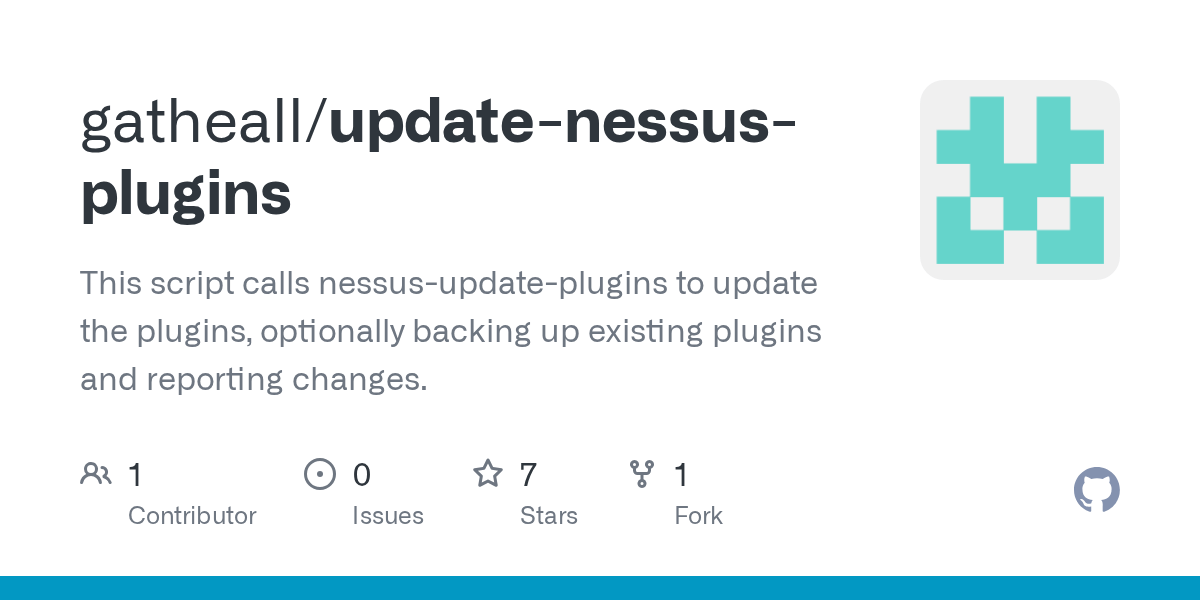 GitHub gatheall/updatenessusplugins This script calls nessus