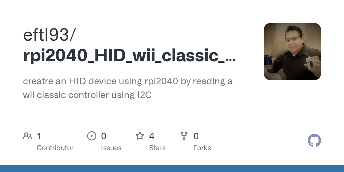 GitHub eftl93/rpi2040_HID_wii_classic_controller creatre an HID