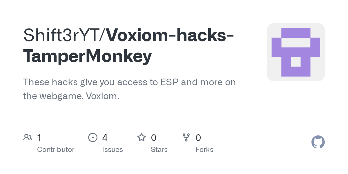 GitHub Shift3rYT/VoxiomhacksTamperMonkey These hacks give you