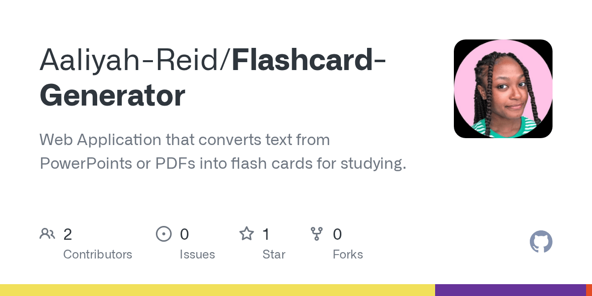GitHub - Aaliyah-Reid/Flashcard-Generator: Web Application that