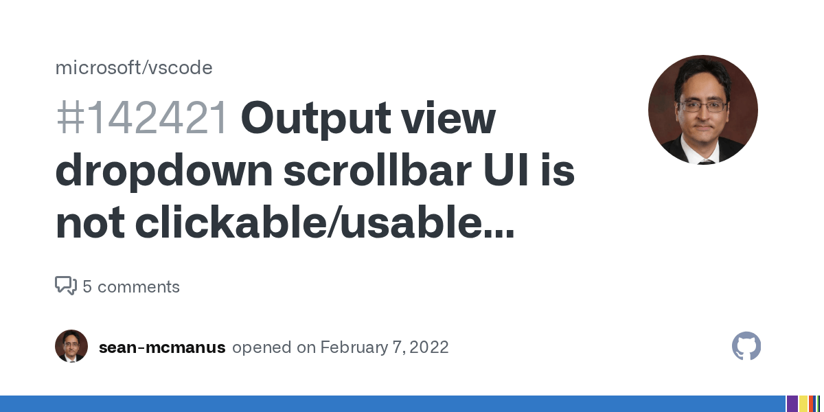 Output view dropdown scrollbar UI is not clickable/usable (regression