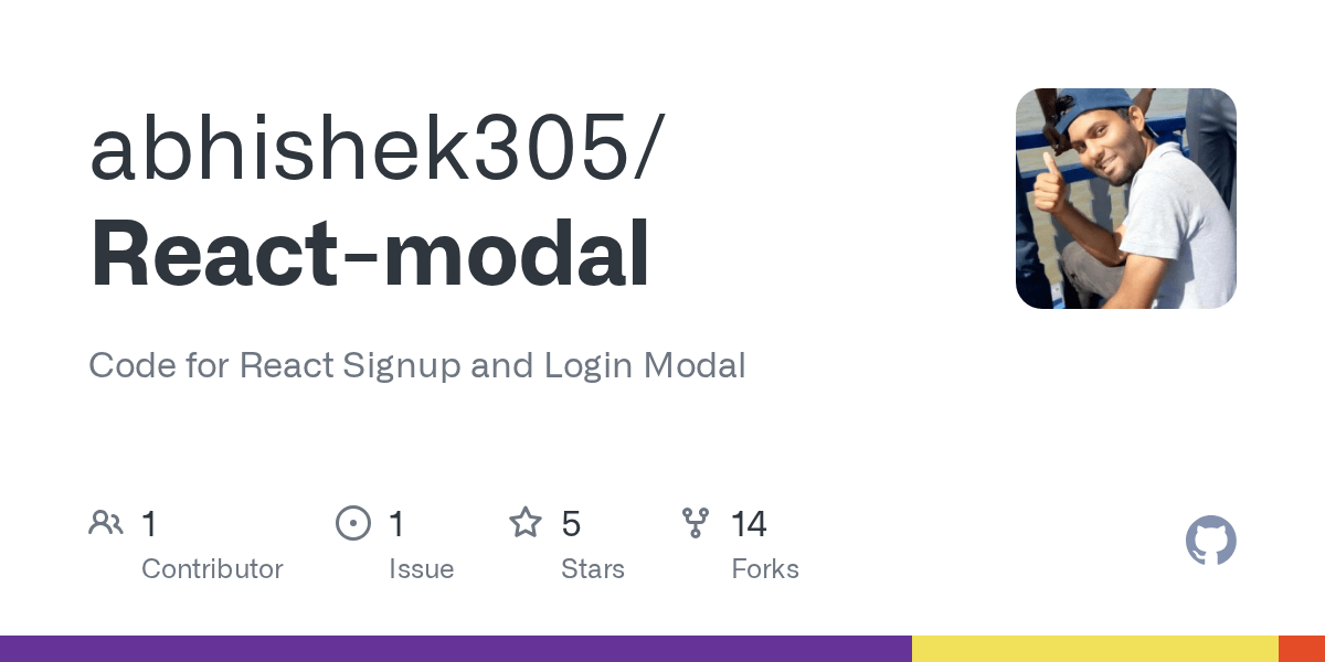 GitHub abhishek305/Reactmodal Code for React Signup and Login Modal