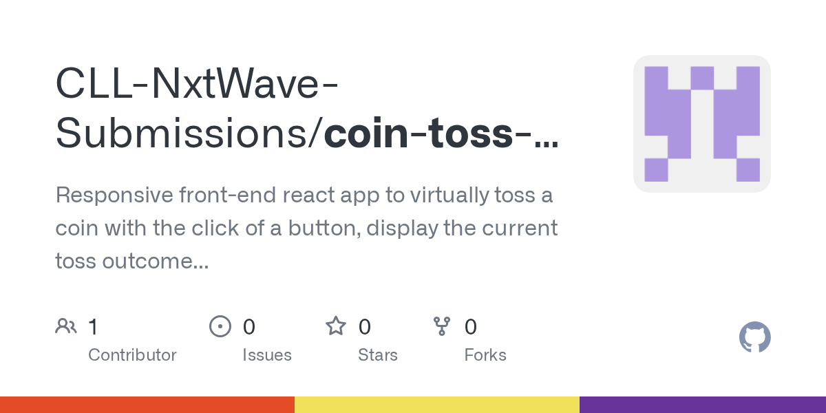 GitHub CLLNxtWaveSubmissions/cointossgame Responsive frontend