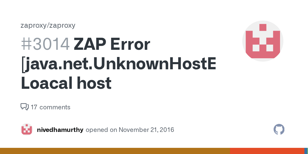 ZAP Error Loacal host · Issue 3014