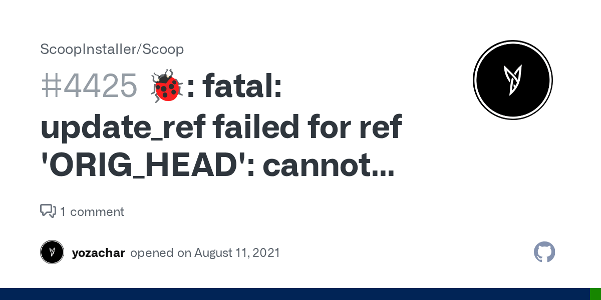🐞 fatal update_ref failed for ref 'ORIG_HEAD' cannot lock ref 'ORIG