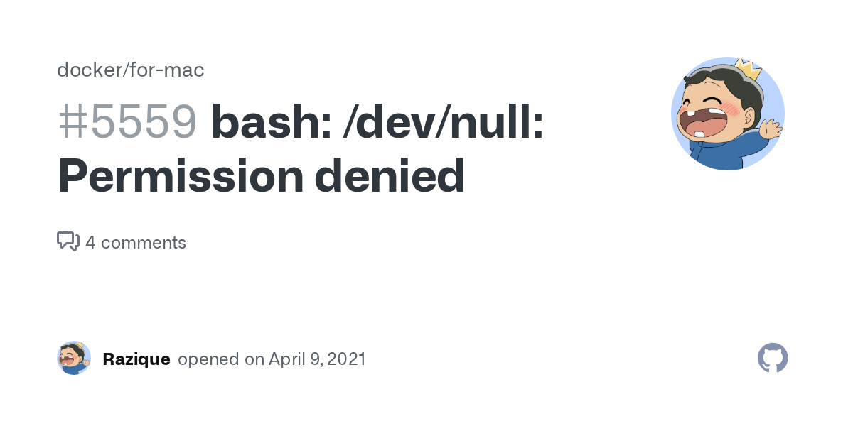 bash /dev/null Permission denied · Issue 5559 · docker/formac · GitHub