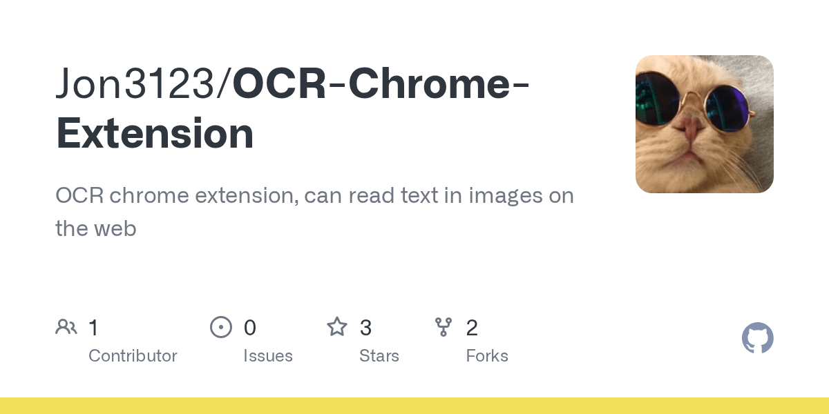 GitHub Jon3123/OCRChromeExtension OCR chrome extension, can read