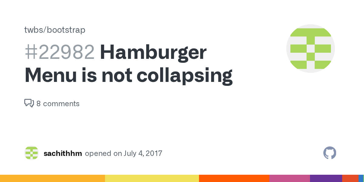 Hamburger Menu is not collapsing · Issue 22982 · twbs/bootstrap · GitHub