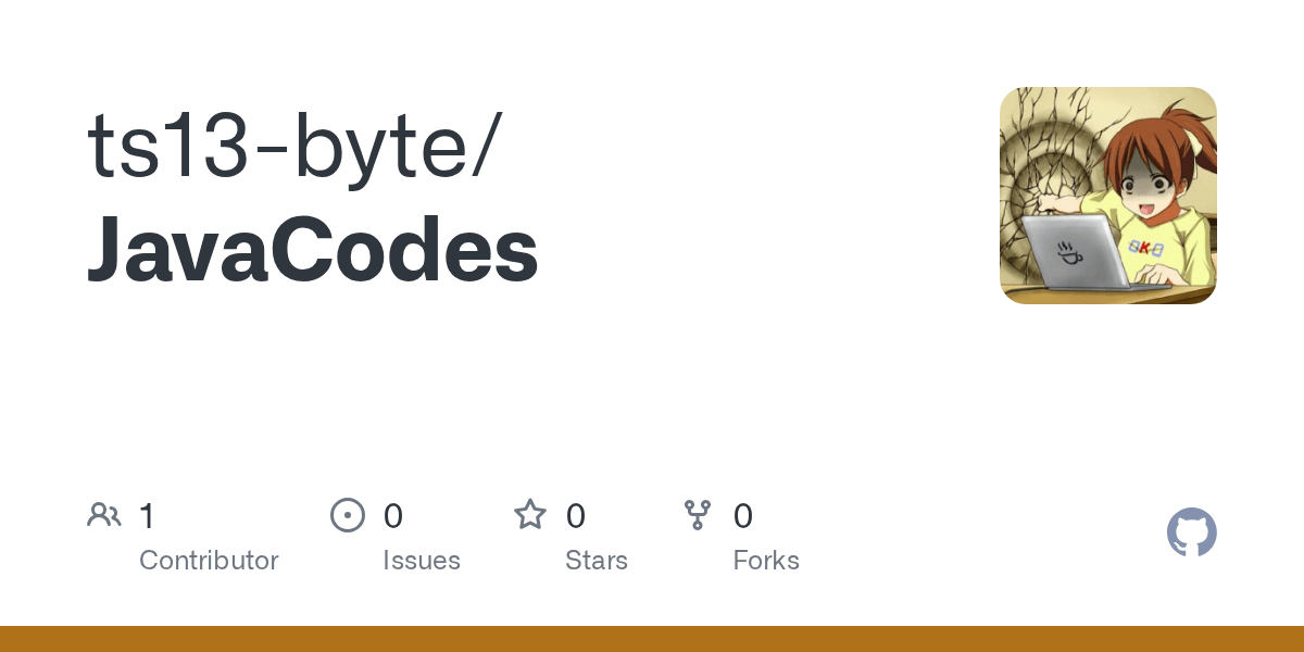 GitHub ts13byte/JavaCodes